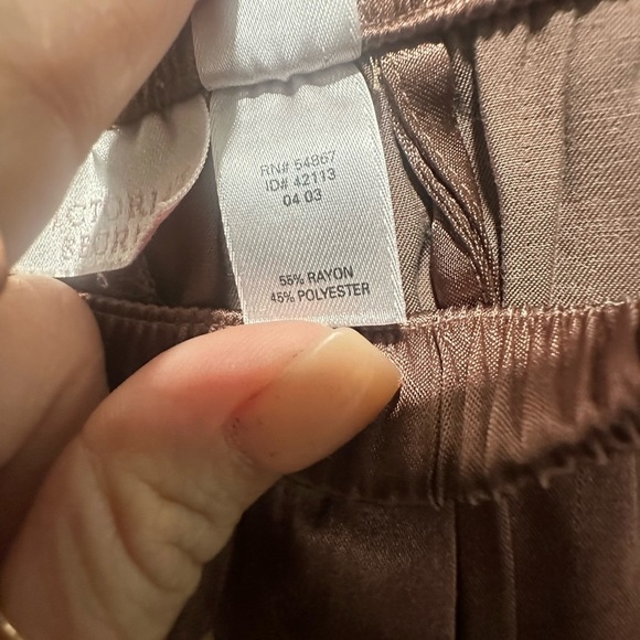 Victoria's Secret Y2K 2003 Brown Satin Cropped Pants Elastic waist size Small - Picture 5 of 5